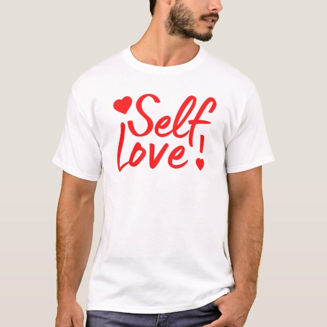 Camiseta Citação de amor próprio com corações (Frente)
