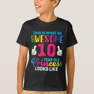 Camiseta Citação de Aniversário de Princesa de 10 Anos 10º