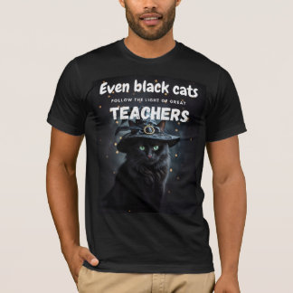 Camiseta Citação de Apreciação do Professor de Cat Negra