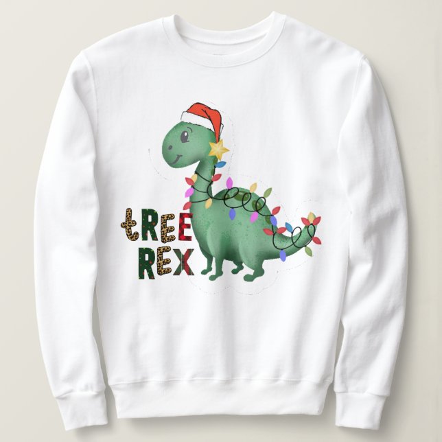 Camiseta Citação de Árvore de Natal T-Rex do Dinossauro Per (Frente do Design)