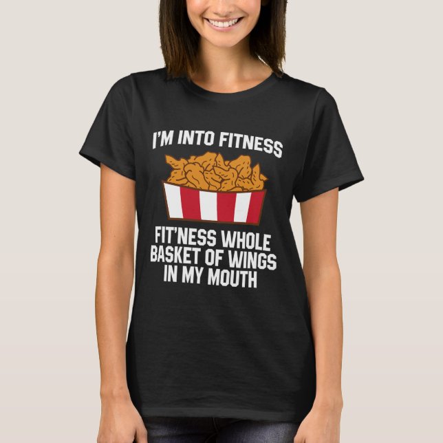 Camiseta Citação de Asas de Frango Asa Quente Comida Rápida (Frente)