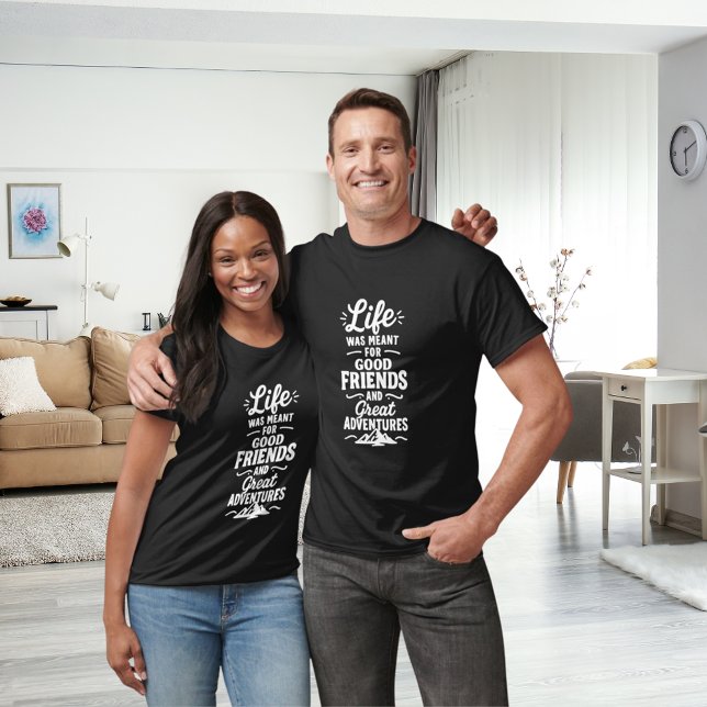 Camiseta Citação de aventuras de amigos (Criador carregado)