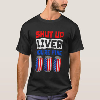 Camiseta Citação de Bebida de Cerveja 4 de Julho Para