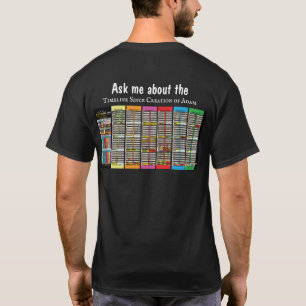 Camiseta Citação de bíblia e Linha do Tempo desde Adam