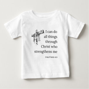Camiseta Citação de Bíblia Philippians 4:13 Scripture KJV