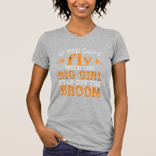 Camiseta Citação de Bruxa de Halloween Vassoura de Menina G
