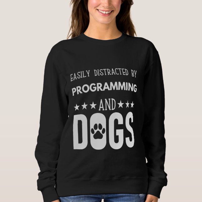 Camiseta Citação de cachorro engraçada, facilmente distraíd (Frente)