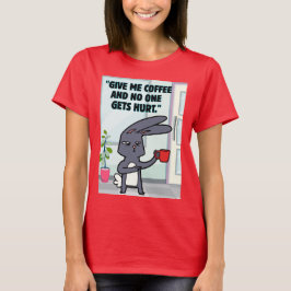 Camiseta citação de café coelho