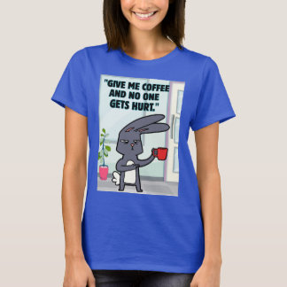 Camiseta citação de café coelho