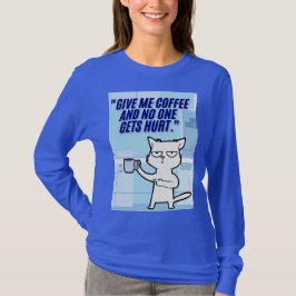 Camiseta citação de café de gatos