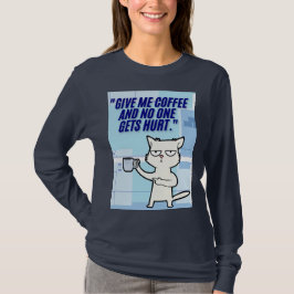 Camiseta citação de café de gatos