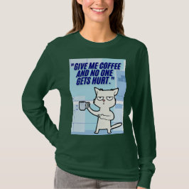 Camiseta citação de café de gatos