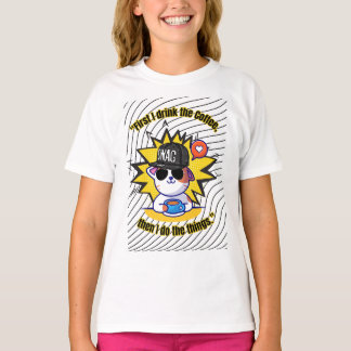 Camiseta citação de café de gatos