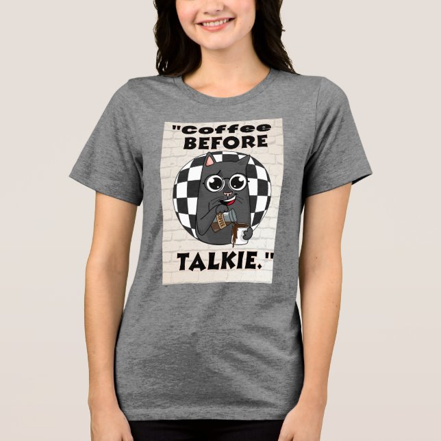 Camiseta citação de café de gatos (Frente)