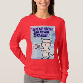 Camiseta citação de café de gatos