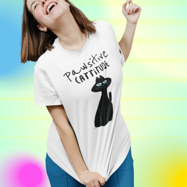 Camiseta Citação de Captura Pawsitiva de Humor Gato (Criador carregado)