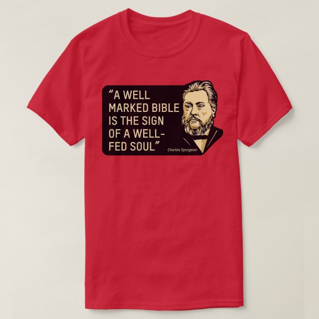 Camiseta Citação de Charles Spurgeon, professor teólogo e p (Frente do Design)