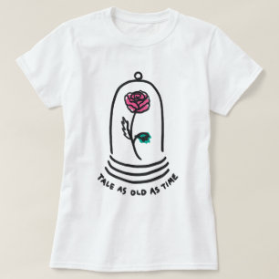 Camiseta Citação de Conto de Fadas da Rosa Encantada Arte R