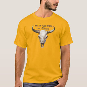 Camiseta Citação de Cowboy Crânio de Touro Longhorn