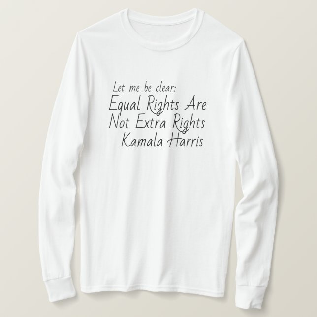 Camiseta Citação de Direitos Iguais de Kamala Harris (Frente do Design)