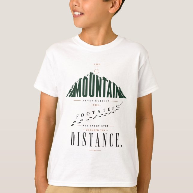 Camiseta Citação de Distância dos Passos da Montanha (Frente)