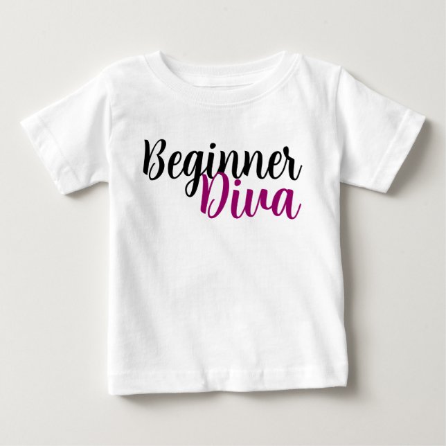 Camiseta Citação de Diva Iniciante Fofo e Sassy (Frente)