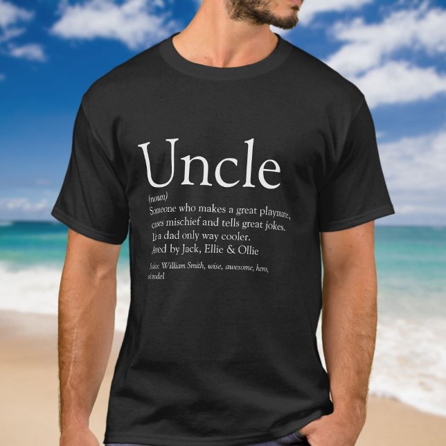 Camiseta Citação de Dizendo Tio Definitivo Divertido (Fun Uncle Definition Saying Quote T-Shirt)