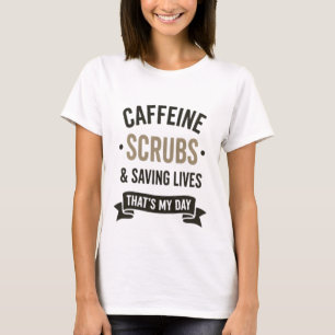 Camiseta Citação de Enfermeira que Salva Vidas com Café