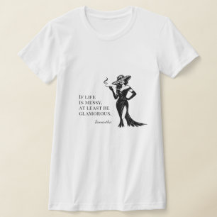 Camiseta Citação de Estilo Glam Personalizado em Design