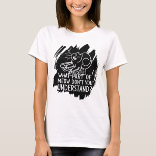 Camiseta Citação de Gato Engraçado Preto