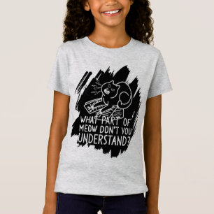 Camiseta Citação de Gato Engraçado Preto