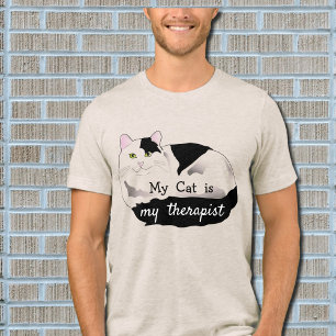 Camiseta Citação de gato terapeuta