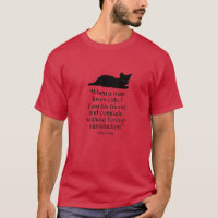 Camiseta Citação de Gato Vermelha Mark Twain