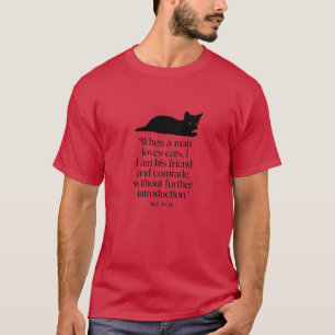 Camiseta Citação de Gato Vermelha Mark Twain 