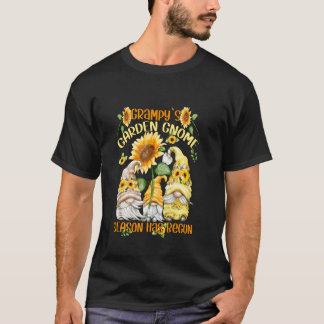 Camiseta Citação de Gnomos de Girassol Floral Para Vovô Jar