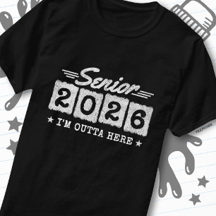 Camiseta Citação de Graduação Vintage Sênior 2026 Tipo Retr