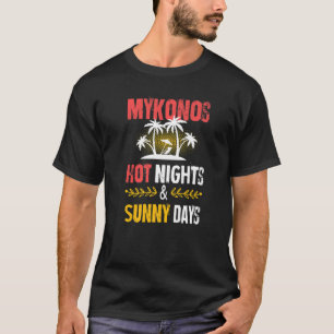 Camiseta Citação de Grécia de Férias do Partido Mykonos Nig