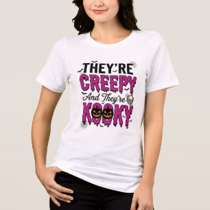 Camiseta Citação de Halloween Sinistro Kooky Assustador Vin