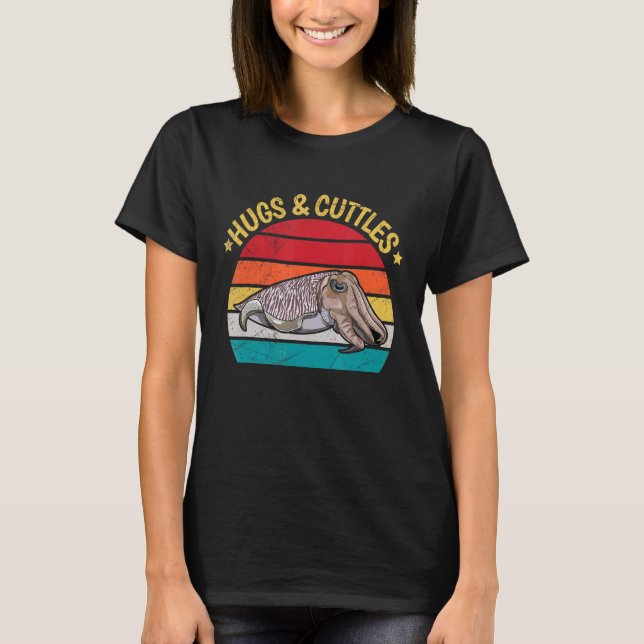 Camiseta Citação de Hugs e Cuttles para um Cephalópode (Frente)