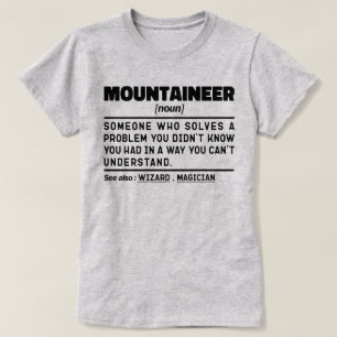 Camiseta Citação de Humor do Camping do Montanher Noun
