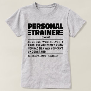 Camiseta Citação de Humor do Treinador Pessoal Noun Certifi