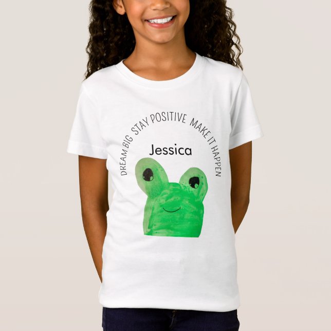 Camiseta Citação de inspiração do sapo Cute Personalizado (Frente)