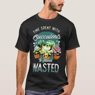 Camiseta Citação de Jardim Interno com Cactus e Suculentas
