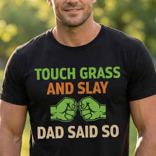 Camiseta Citação de Jogador Mata com Humor de Pai Tocar Gra
