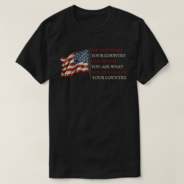 Camiseta Citação de John F. Kennedy (Frente do Design)