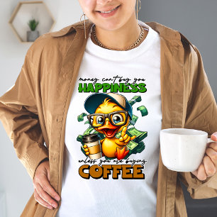Camiseta Citação de Legenda de Café do Pato Engraçado Vesti