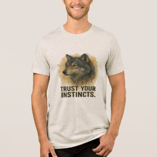 Camiseta Citação de Lobo Confie em Seus Instintos