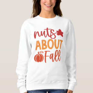 Camiseta Citação de Louco por Outono com Folhas e Abóbora