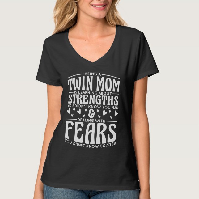 Camiseta Citação de Mãe de Gêmeos para Bebê Gêmeos 1 (Frente)