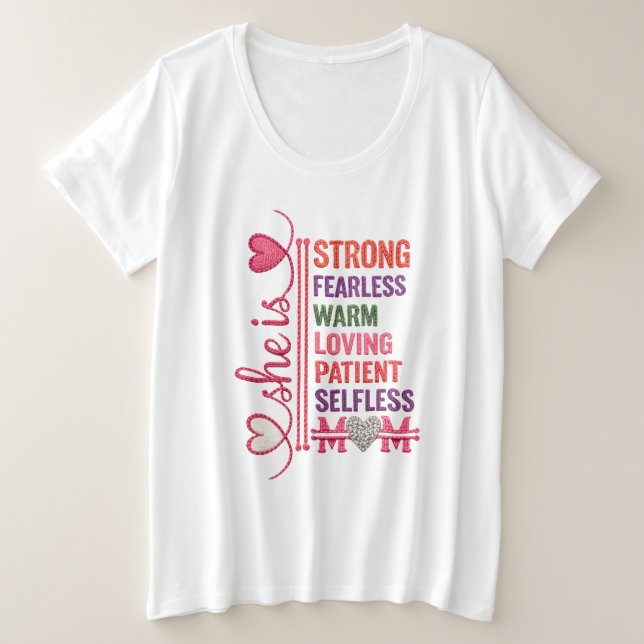 Camiseta Citação de mãe forte (Frente do Design)